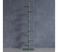 IYUESQ Vertical Bookshelf 9 Tier Spine Bookshelf Metal Spine Book Tower Small Storage Rack Invisible Corner Bookshelf Narrow Book Shelf For Small Space - Black(Green)