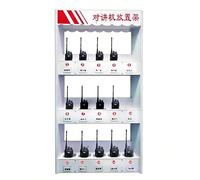 IYUESQ Wall Mounted Walkie Talkie Holder, Thickened PVC Multi-Tier Two Way Radio Organizer Rack with Name Tags, Universal Radio Charging Station, Universal Waterproof Radio Management Storage Box