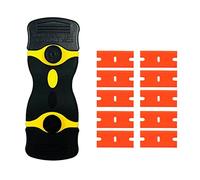 iyunmaen Glass Ceramic Hob Scraper Plastic Scraper Two Sided Sharp Blades for Removing Stains and Glues from Glass and Metal Surfaces(Yellow)