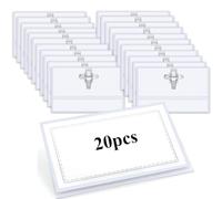 IYUXIHQ 20 PCS Name Badges for Work with Crocodile Clip and Secure PIN, 9X5.6CM Professional Name TAG Clothes Name Labels Badge Holder Conference Staff Badge Horizontal ID Holders for Office School