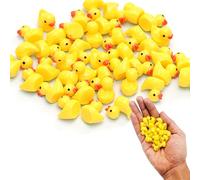 IYUXIHQ 50PCS Mini Resin Ducks, Realistic Shape Tiny Ducks Cute Miniature Toy Baby Bath Time Toys Mini Rubber Ducks Ornaments for Aquariums, Dollhouses, Potted Plants, Garden Landscapes Decoration