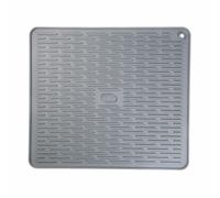 IYYI Large Silicone Dish Drying Mats,Silicone Quick-Drying Dish Drainer, Non-Slip Draining Board Mat,Heat Resistant Sink Mat for Kitchen Countertop (45 * 40cm Dark Grey)
