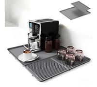 IYYI Silicone Coffee Bar Mat - 2-in-1 Non-Slip Drying Mat & Heat-Resistant Counter Protector for Coffee Makers, Dish Racks, Blenders (Grey-50 * 40cm)