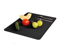 IYYI Silicone Dish Drying Mats,Silicone Quick-Drying Dish Drainer, Non-Slip Draining Board Mat,Heat Resistant Sink Mat for Kitchen Countertop (40 * 30cm Black)