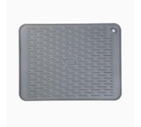 IYYI Silicone Dish Drying Mats,Silicone Quick-Drying Dish Drainer, Non-Slip Draining Board Mat,Heat Resistant Sink Mat for Kitchen Countertop (40 * 30cm Dark Grey)