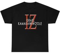IZ Israel Kamakawiwo'ole Logo Mens T-Shirt Cotton Unisex Tee Black Tops 3XL