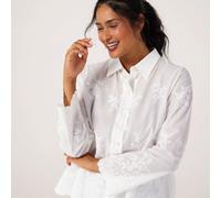 Izabel London 100% Cotton Embroidered Shirt WHITE SIZE 14