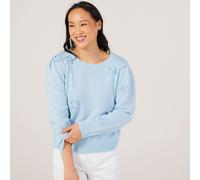 Izabel London 3D Flower Jumper BLUE SIZE 10
