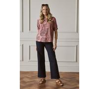 Izabel London Women's Abstract 1/2 Sleeve Relaxed Top in Pink | Size: 20 Izabel London Pink 20