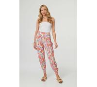 Izabel London Abstract High Waist Harem Pants - 18 - Pink