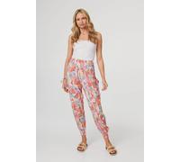 Izabel London Abstract High Waist Harem Pants In Pink Pink