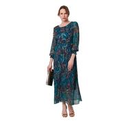 Abstract Long Sheer Sleeve Maxi Dress Izabel London Green 14
