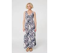 Izabel London Abstract Print A-Line Maxi Dress In Blue Blue 24