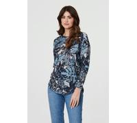 Izabel London Abstract Print Long Sleeve Top - 10 - Blue