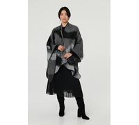 Izabel London Abstract Print Oversized Poncho - Black - One