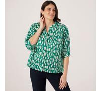 Izabel London Abstract Print Shirt GREEN SIZE 10