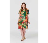 Izabel London Abstract Print Tunic Dress - Orange - 8