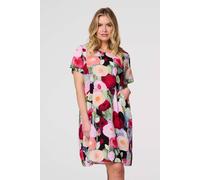 Izabel London Abstract Print Relaxed Short Shift Dress for Women UK with a Relaxed fit, Pockets, a Short