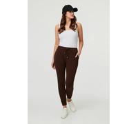 Izabel London Adjustable Drawstring Waist Slim Joggers - Brown - 8