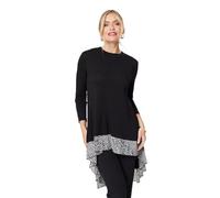 Izabel London Animal Print High Low Jersey Top - Black - 10