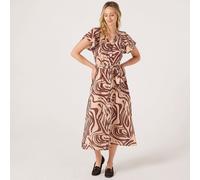 Izabel London Animal Print Maxi Dress BROWN SIZE 10