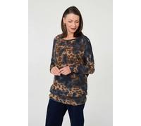 Izabel London Women's Animal Print Relaxed Long Sleeve Top | Size: 8