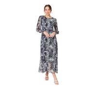 Izabel London Animal Print Semi Sheer Maxi Dress - Navy - 12