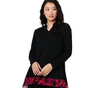 Izabel London Women's Animal Print Semi Sheer Relaxed Top in Black | Size: 14