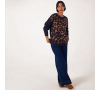 Izabel London Animal Print Sequin Jumper NAVY SIZE 10