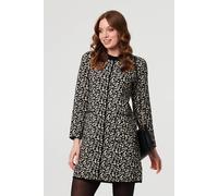 Izabel London Animal Print Short Knit Shift Dress In Black Black 18