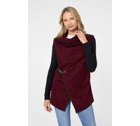 Izabel London Asymmetric Buckle Detail Wrap Jacket - Red - 12