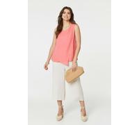 Izabel London Women's Asymmetric Pleat Front Blouse Top in Pink | Size: 12 Izabel London Pink 12