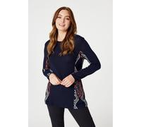 Izabel London Aztec Panel Print Tunic Top In Blue Blue 12