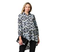Izabel London Aztec Print High Low Long Sleeve Shirt for Women UK with Buttons, a Collar and a Relaxed fit.