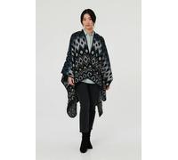 Izabel London Women's Aztec Print Relaxed Longline Poncho Izabel London Multicolor One Size