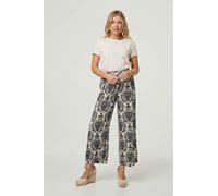 Baroque Print High Waist Wide Trousers Izabel London Blue 10