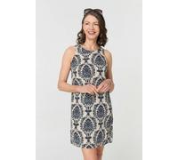 Izabel London Baroque Print Sleeveless Mini Dress - 14 - Navy