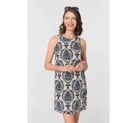 Baroque Print Sleeveless Mini Dress Izabel London Blue 16
