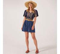 Izabel London Belted Linen Shorts BEIGE LARGE