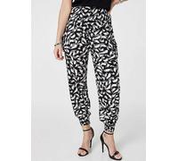 Izabel London Black Feather Print Harem Pants with Pockets Black