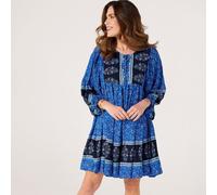 Izabel London Border Print Dress BLUE SIZE 10