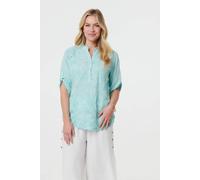 Izabel London Broderie Anglaise Button Front Blouse In Green Green S
