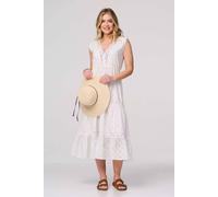 Izabel London Broderie Anglaise Tiered Dress In White White 8