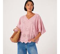 Izabel London Broderie Anglaise Top BLUE SMALL