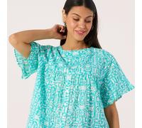 Izabel London Broderie Frill Edge Cotton Top BLUE SIZE 12