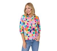 Izabel London Brushstroke Print 3/4 Sleeve Shirt Made from 100% Viscose for Women UK with v-Neck & Relaxed fit.