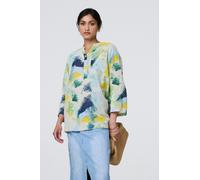 Brushstroke Print Relaxed 3/4 Sleeve Blouse Izabel London Beige M