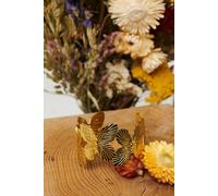 Izabel London Women's Butterfly Metallic Texture Wide Bracelet in Metallics Izabel London Metallics One Size