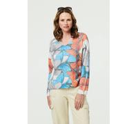 Izabel London Butterfly Print Long Sleeve Relaxed Top - 12 - Blue