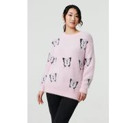 Butterfly Print Soft Texture Jumper Izabel London Pink 12